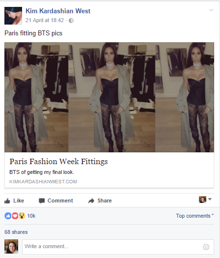 The Kardashian phenomenon screenshot of Kim Kardashian West's Facebook post.png