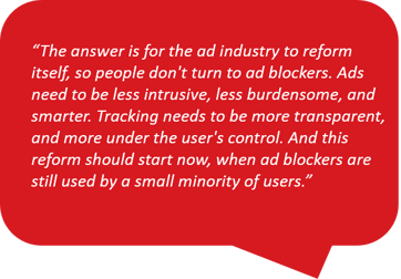 Walt Mossberg Quote, the answer is for the ad industry to reform itself